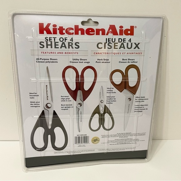KitchenAid Multi-Color Shears Set All Purpose Utility Herb Snips Bent Scissors - Picture 11 of 12